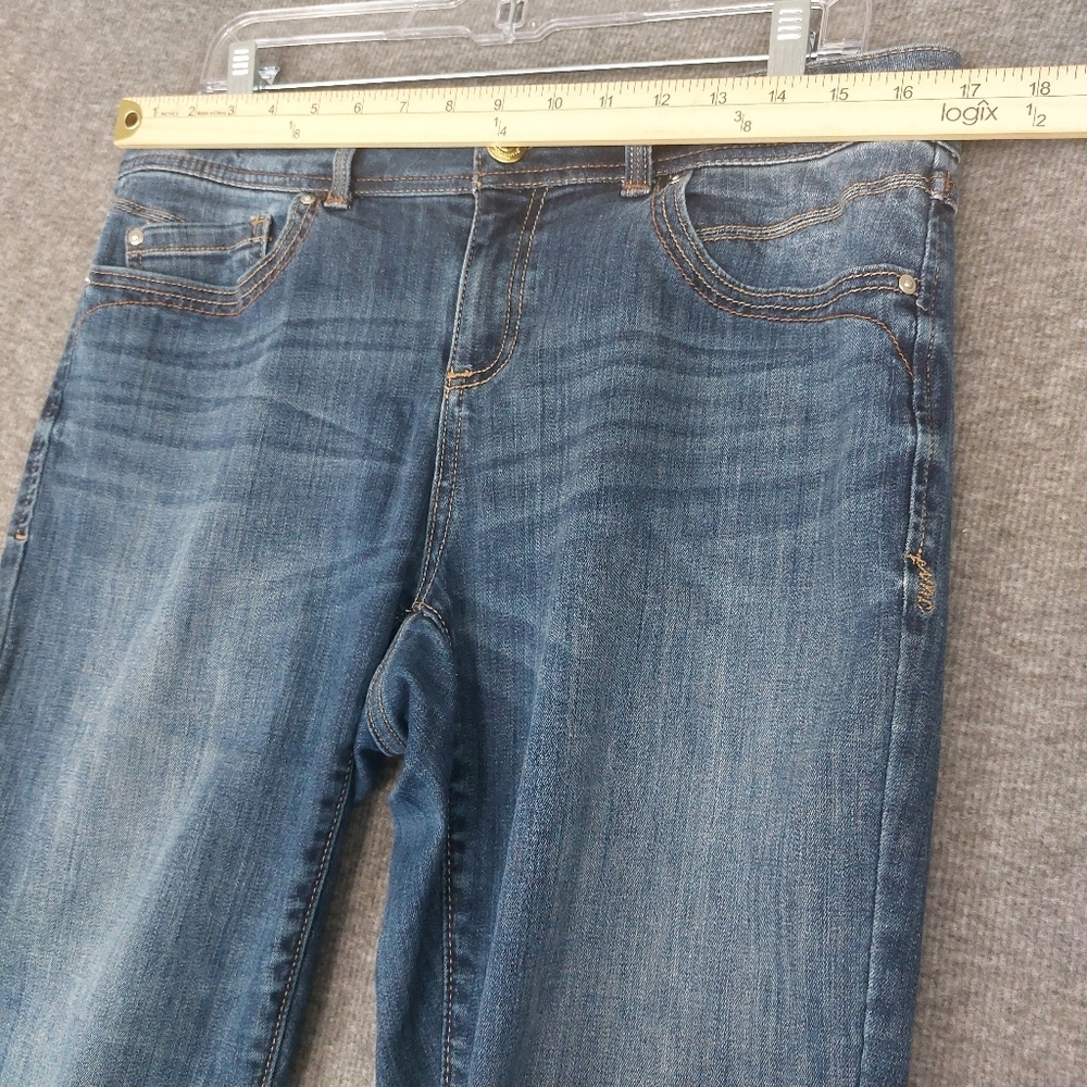 INC DENIM WOMENS BLUE SECRETLY SHAPES REGULAR FIT SKINNY JEANS SIZE 10 - Picture 4 of 11